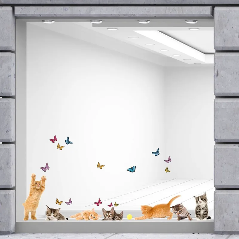 Αυτοκόλλητα Βινυλίου για Τζάμι Ango Cats 64001