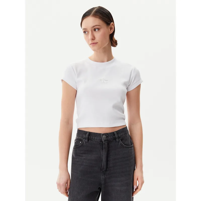 Calvin Klein Jeans T-Shirt LV047AB802 Λευκό Regular Fit