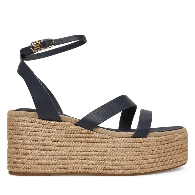 Εσπαντρίγιες Tommy Hilfiger Ankle Strap Leather Platform FW0FW08497 Σκούρο μπλε