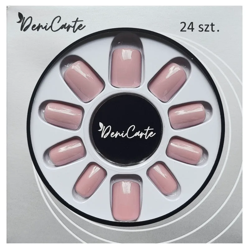 DeniCarte Square - Pre-assembled short false nails, various colors Beige Nude