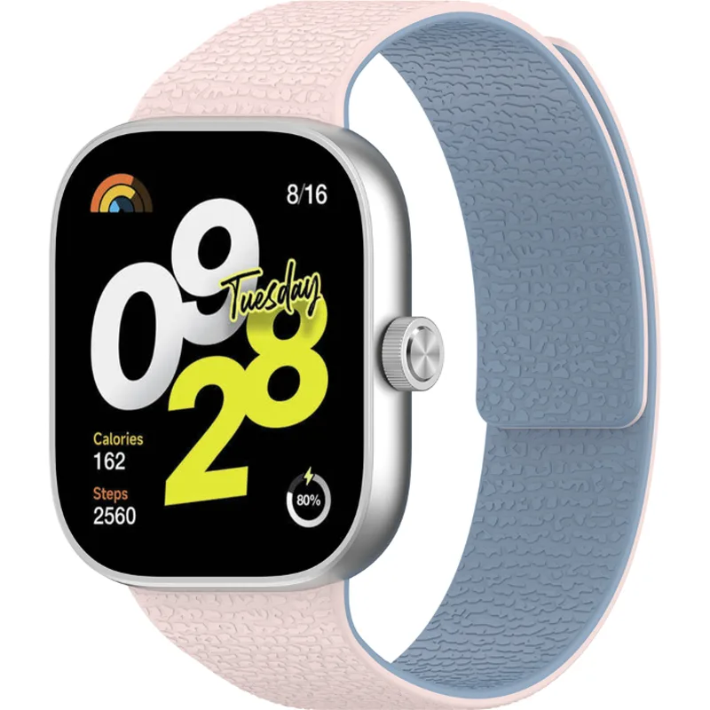 Λουράκι Xiaomi Smart Band 9 Pro / 8 Pro / Redmi Watch 6 / 5 / 4 Techsuit Watchband W016 Μαγνητικό Σιλικόνης - Ροζ / Blue (5949419340978)