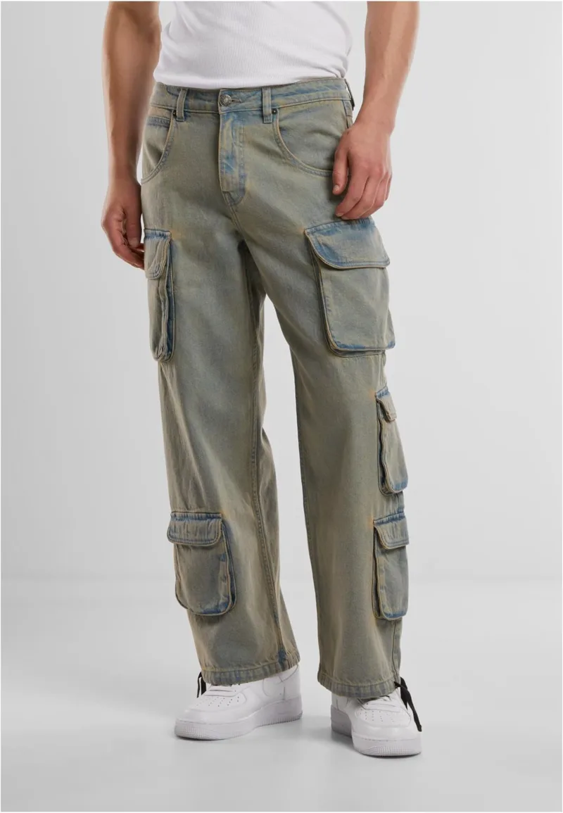 Multi Pocket Denim Cargo Urban Classics TB7322-19925 new light blue dirty washed