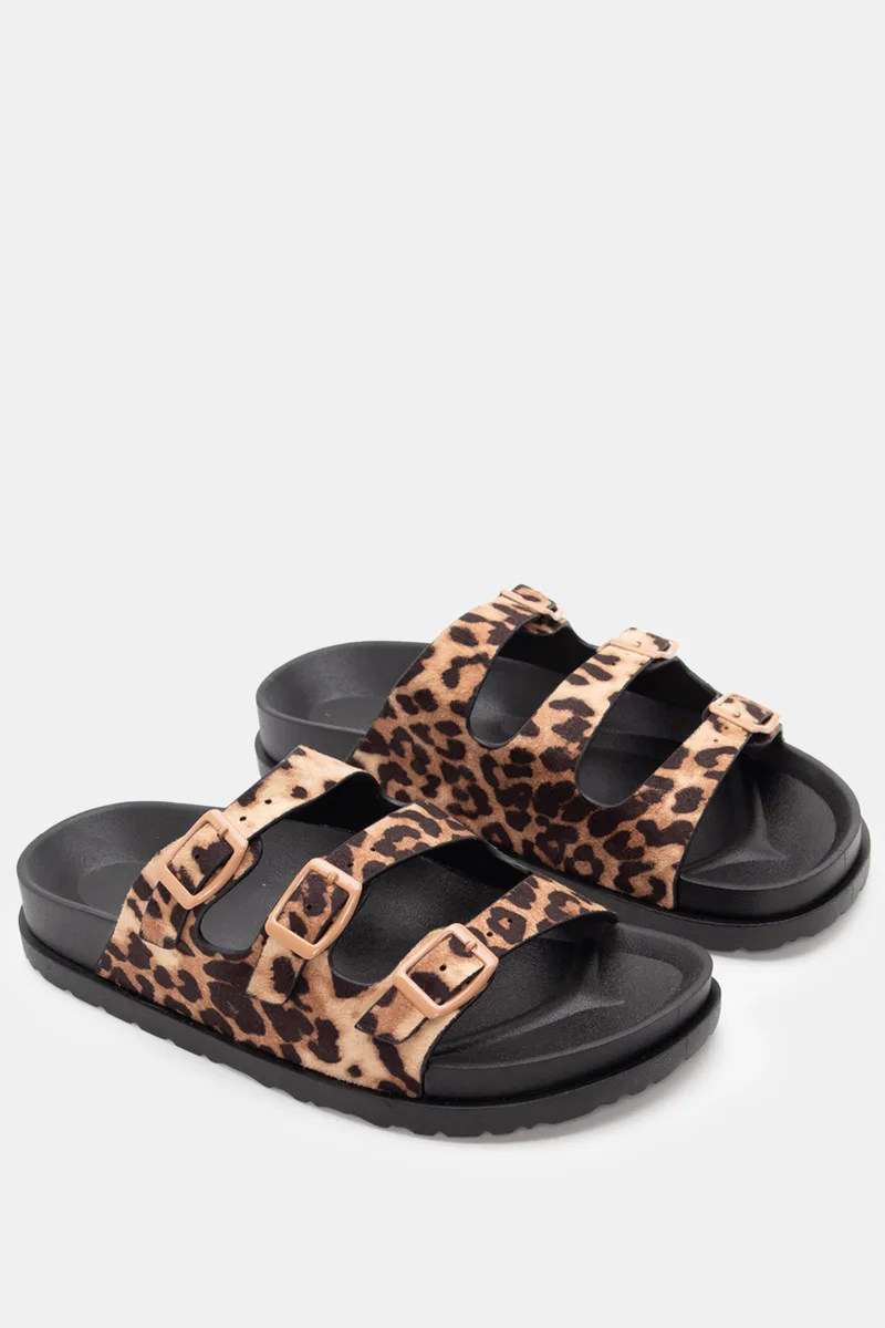 Σανδάλια Flatform με Τόκες - Animal Print
