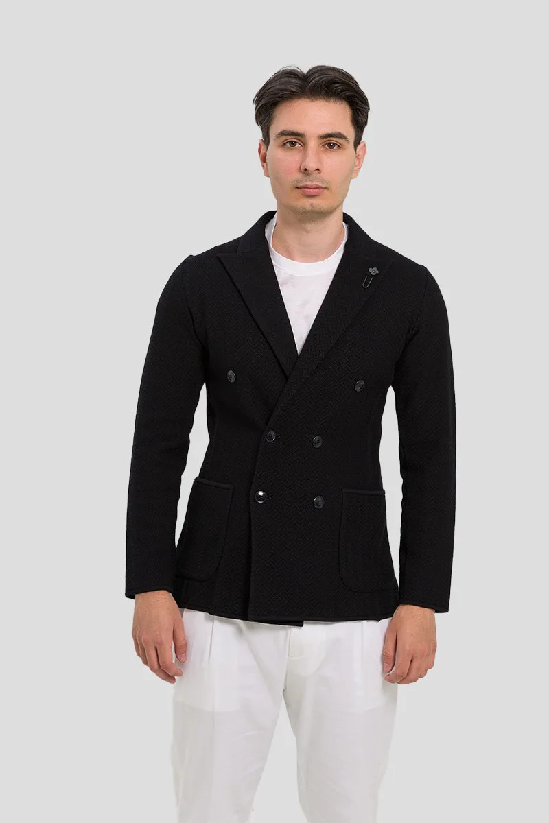 LARDINI Ανδρικό Knited Jacket In Black