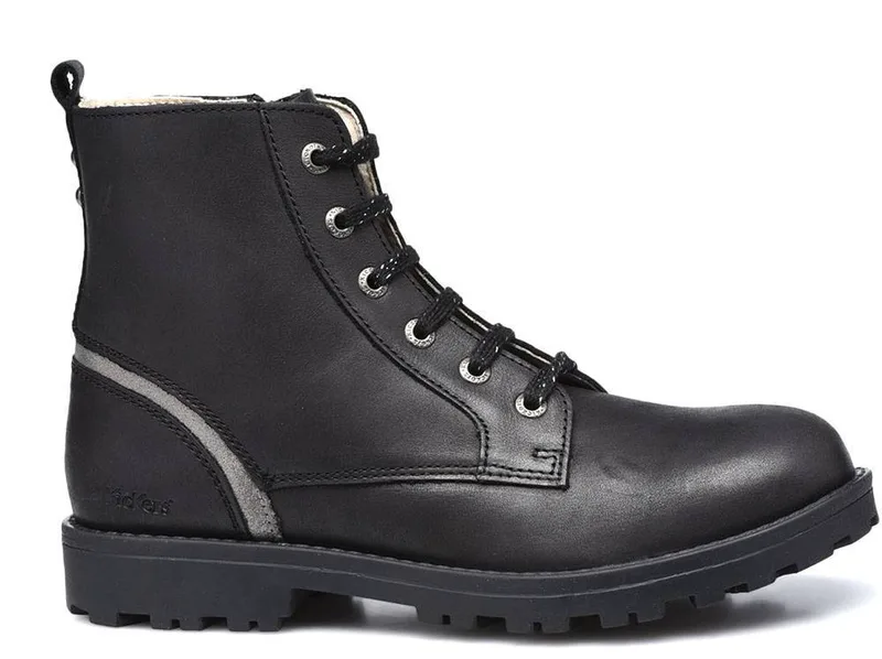 ΜΠΟΤΑΚΙ KICKERS 830040 GROOKE ΜΑΥΡΟ/ΑΣΗΜΙ (EU:35)