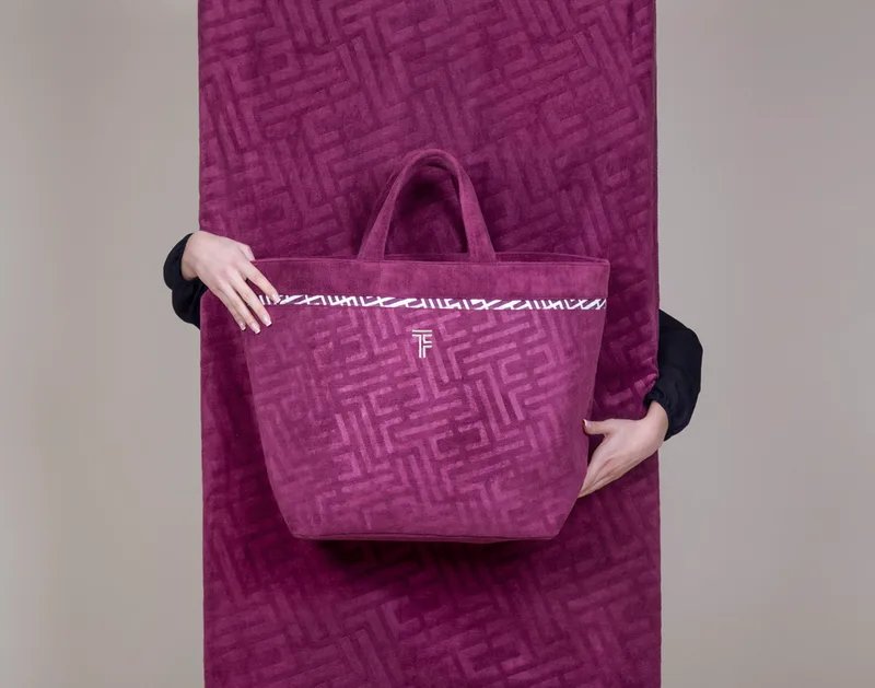 Τσάντα Θαλάσσης Polyester-Poliammide 40x40x68εκ. Feel & Touch Icon Aubergine (Χρώμα: Μωβ, Ύφασμα: 88% Polyester-12% Polyamide) - Feel and Touch - 5206480676550