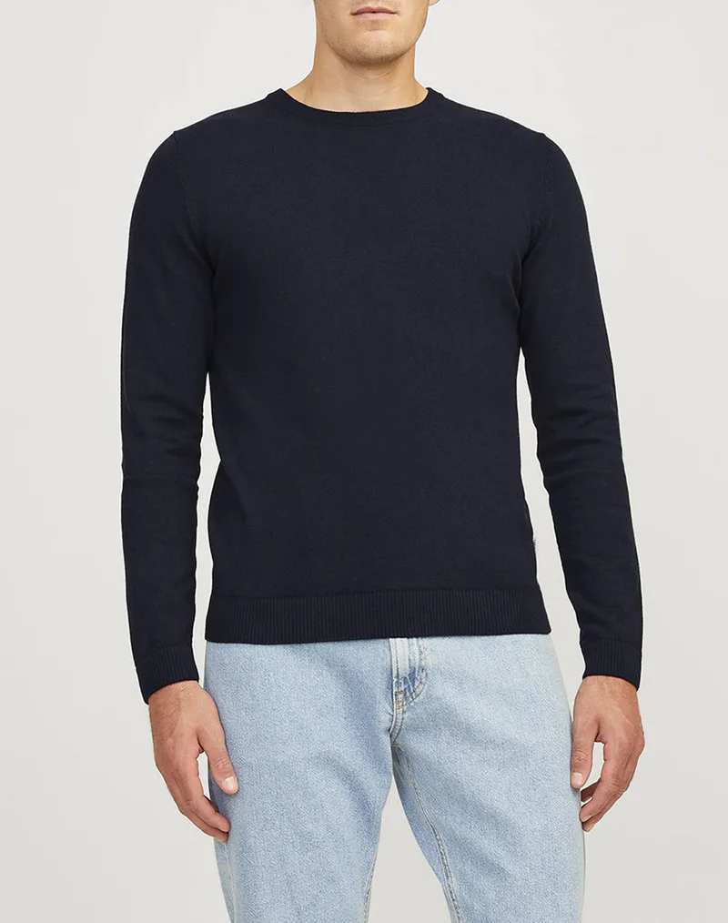 JJ REBEL JREBCALLUM KNIT CREW NECK NOOS 12263734-Navy Blazer NavyBlue
