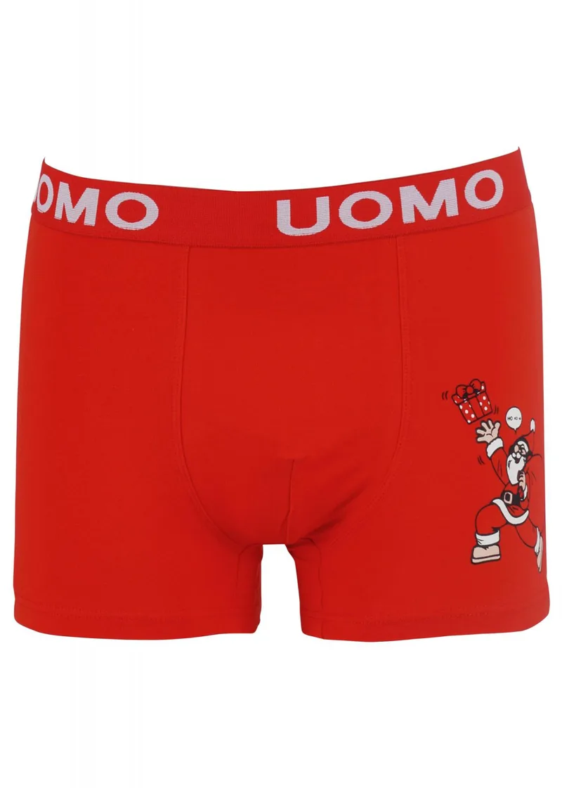 Ανδρικό boxer εξωτερικό λάστιχο logo"HO HO HO" ΚΟΚΚΙΝΟ