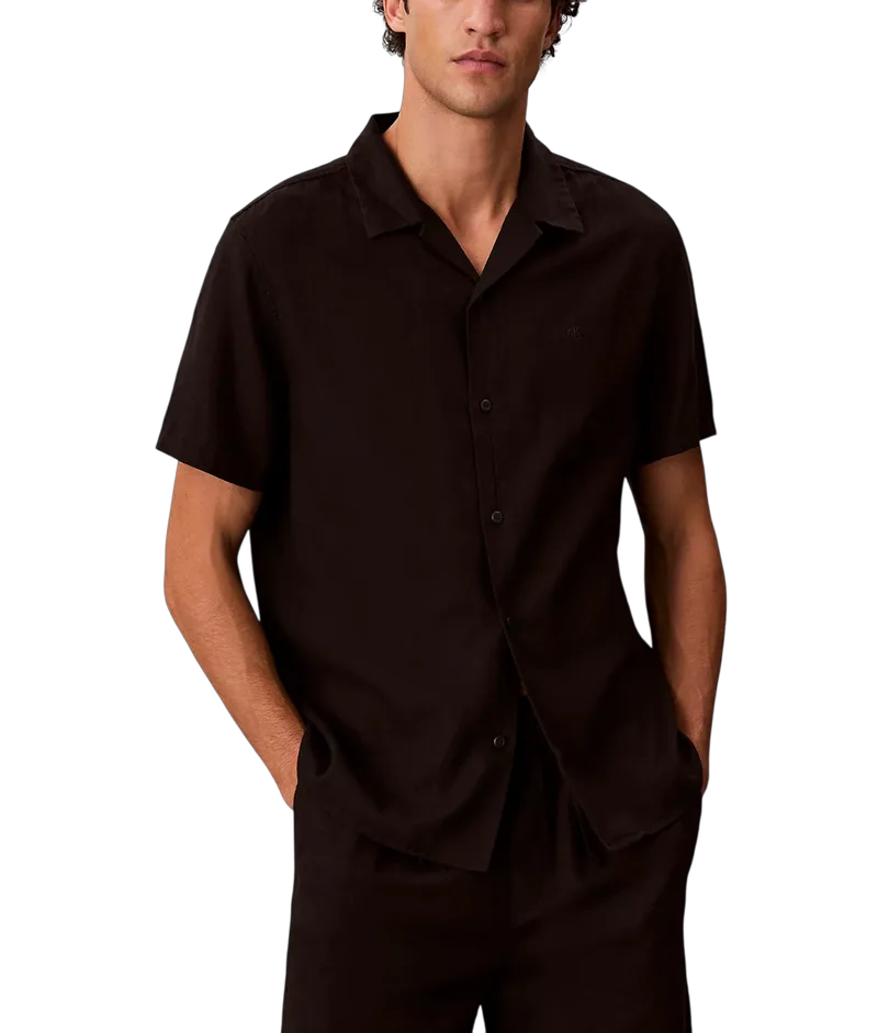 Ανδρικό Κοντομάνικο Πουκάμισο Μαύρο Calvin Klein LV04LF137G-UB1
