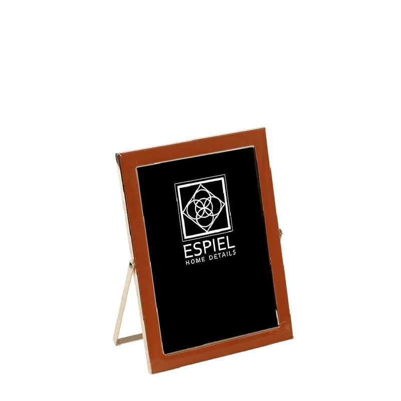 Κορνίζα Μεταλλική Πορτοκαλί-Χρυσή ESPIEL 13x18εκ. FAM622 (Υλικό: Μεταλλικό, Χρώμα: Πορτοκαλί) - ESPIEL - FAM622