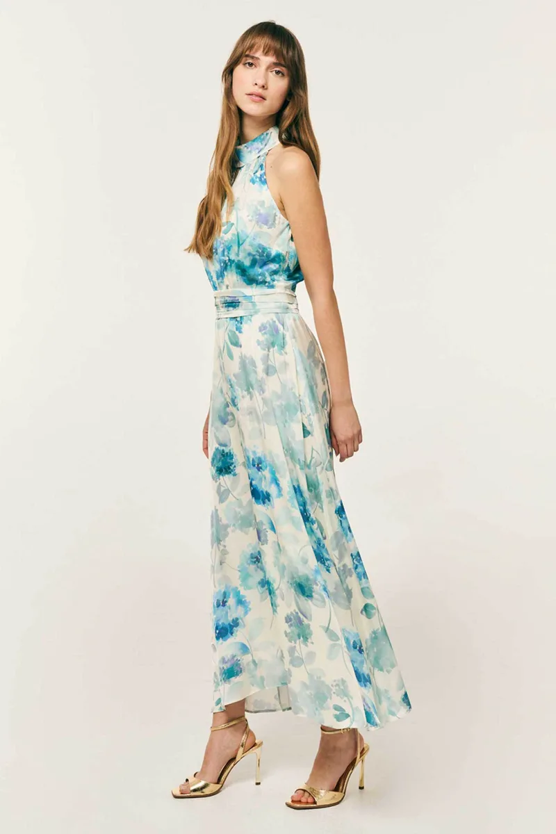 Forel γυναικείο φόρεμα με floral print - 082.50.01.034 Μπλε Σκούρο