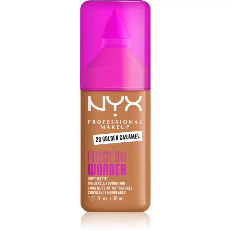 NYX Professional Makeup Make ‘Em Wonder ελαφρύ ματ μεικ απ απόχρωση 23 Golden Caramel 30 ml