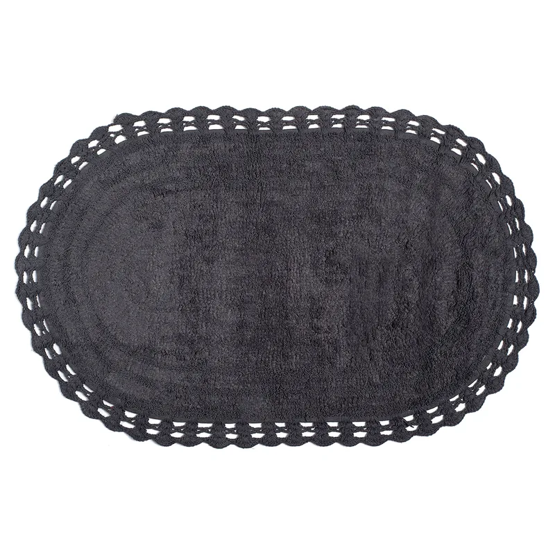 Πατάκι Μπάνιου (60x100) Silk Fashion Οβάλ Dark Grey