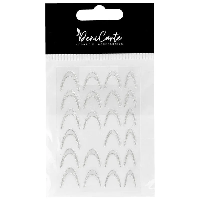 DeniCarte Glitter Nail Stickers - French Silver