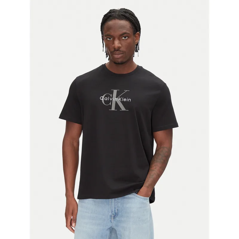 Calvin Klein Jeans T-Shirt Hero Monologo LV04RB862G Μαύρο Regular Fit