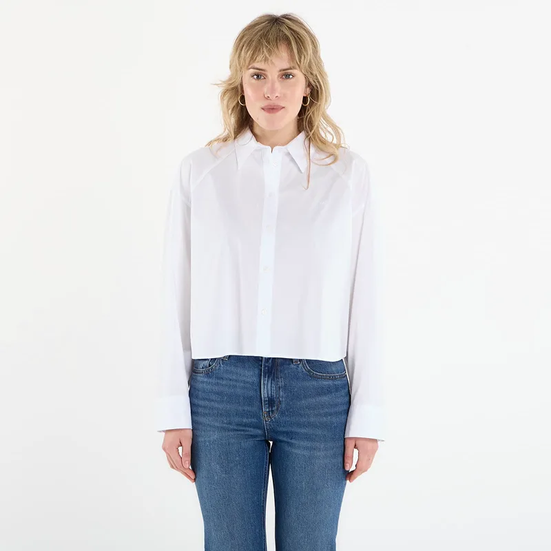 Πουκάμισο Calvin Klein Jeans Solid Boxy Cropped Shirt White S