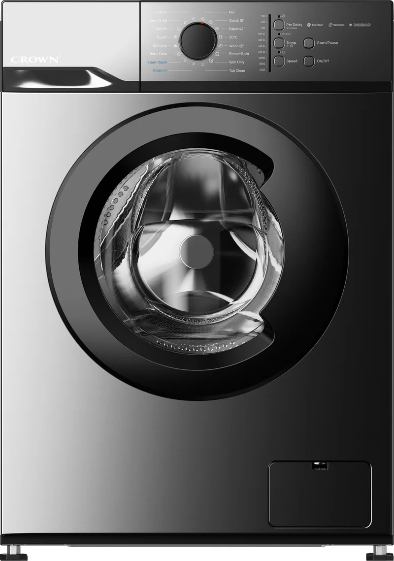 Crown CWM61000BLDCSIX Πλυντήριο Ρούχων 6kg, 1000 Στροφών, με Ατμό, Α, Inox CWM61000BLDCSIX
