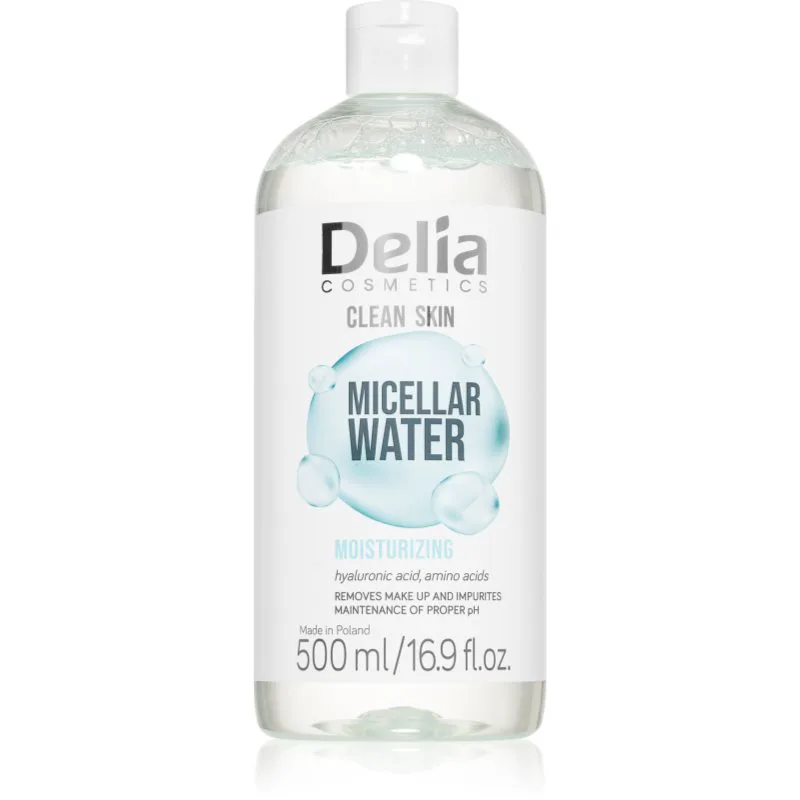 Delia Cosmetics Clean Skin μικυλλιακό νερό με ενυδατικό αποτέλεσμα 500 ml