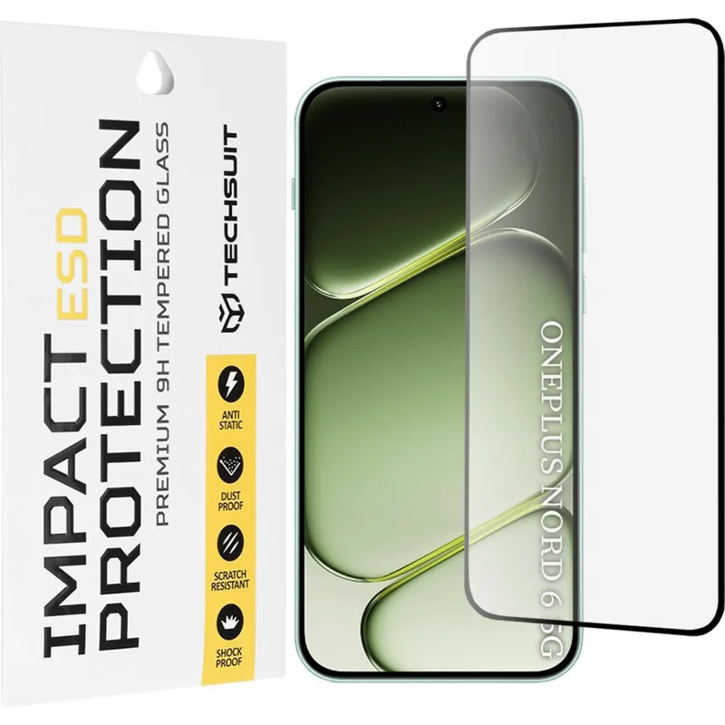 Tempered Glass OnePlus Nord 6 Techsuit ESD Glass Full Face Αντιχαρακτικό Γυαλί Προστασίας Οθόνης - Black (5949419369801)