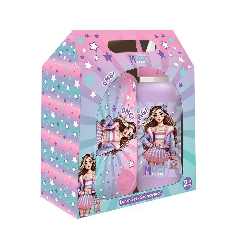 ΣΕΤ ΦΑΓΗΤΟΥ MUST TEAM FASHION GIRL ΦΑΓΗΤΟΔΟΧΕΙΟ PP 800ML-ΠΑΓΟΥΡΙ ΑΝΟΞΕΙΔΩΤΟ 500ML