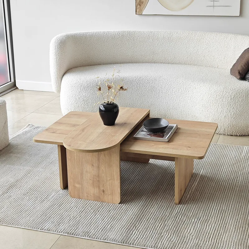 Σετ Τραπεζάκια Σαλονιού Paris - Bronze, Sapphire Oak 552Nos1495 (82x35x60 cm)