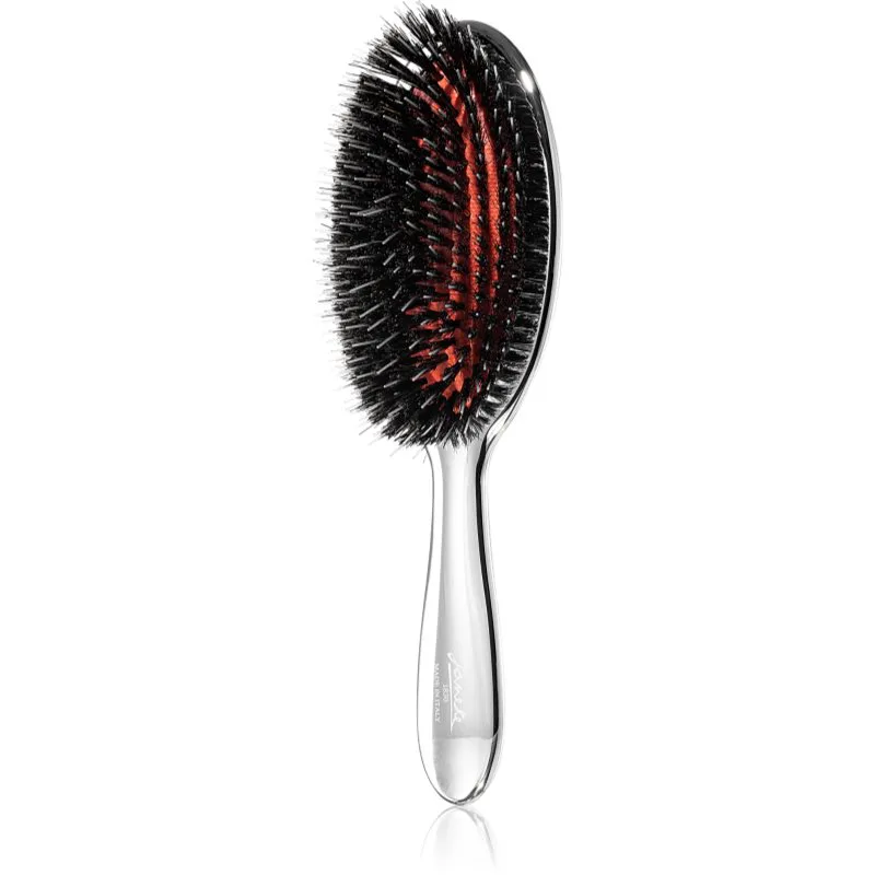 Janeke Chromium Line Air-Cushioned Brush with Bristles and Nylon Reinforcement οβάλ βούρτσα για τα μαλλιά 22 x 7 cm 1 τμχ