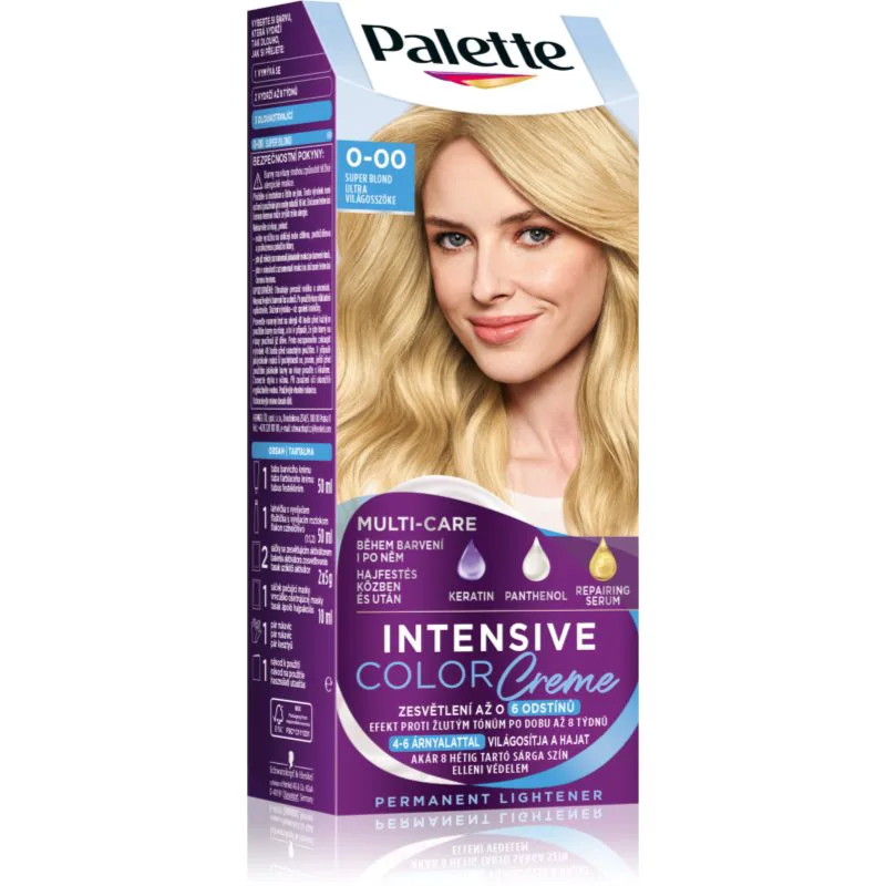 Schwarzkopf Palette Intensive Color Creme μόνιμη βαφή μαλλιών απόχρωση 0-00 E20 Super Blond 1 τμχ