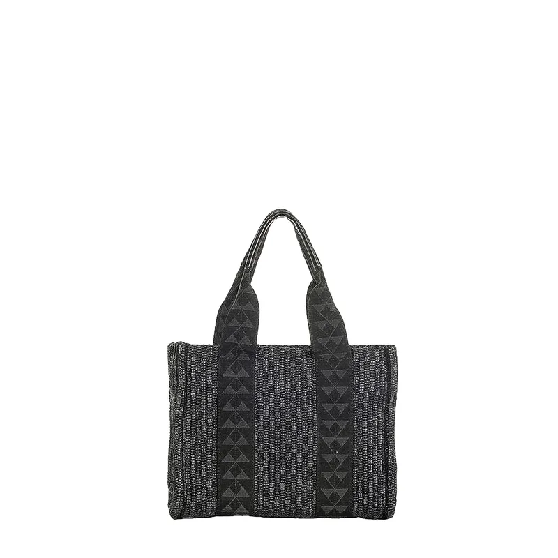 Shopping γυναικεία Park House Μαύρο Terra S Raffia Bag 262