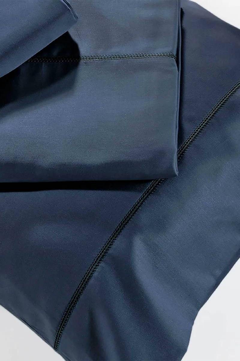 DOWN TOWN Home κατωσέντονο ημίδιπλο με λάστιχο "250/8 Navy Blue" 125 x 205 + 40 cm - 24-0018