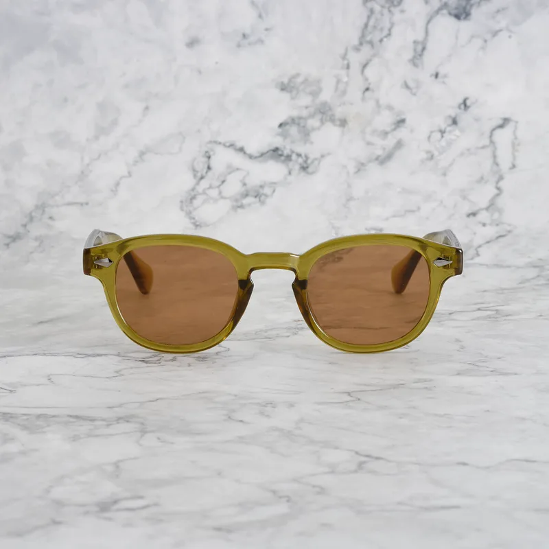 JOHNNY COLORED Tinted Sunglasses | Olive | Brown Shades | Explicit Poets Sunglasses