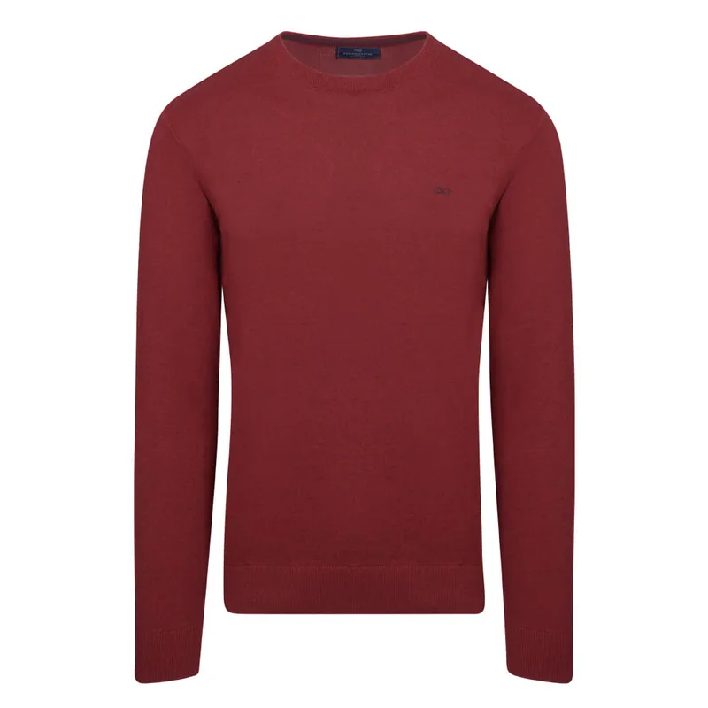 Logo-Embroidered Πλεκτή Μπλούζα Κόκκινη in Cotton (Modern Fit) New Arrival