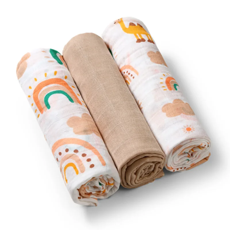 Σετ Πάνες Μουσελίνες 3 Τεμαχίων BabyOno Bamboo Τυρκουάζ BN348/08 70x70