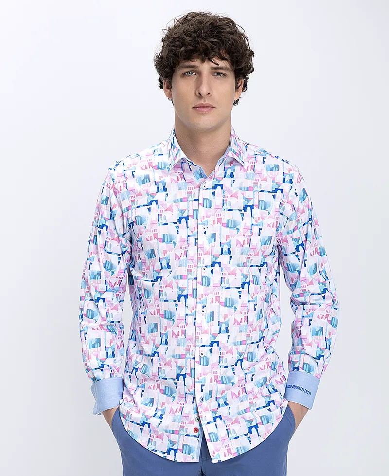 A Fish Named Fred Ανδρικό Πουκάμισο Με Artistic Print Σχέδιο Regular Fit