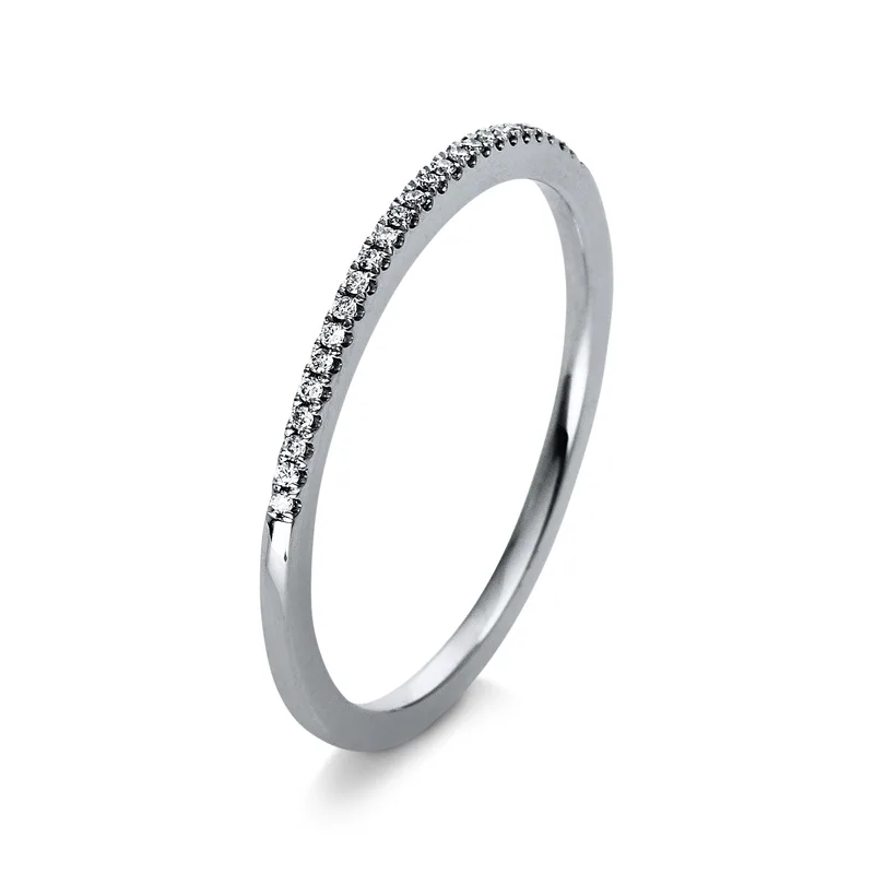 Diamond Group Μισόβερο Δαχτυλίδι με Διαμάντια Brilliant από Λευκό Χρυσό 18 Καρατίων DDX424