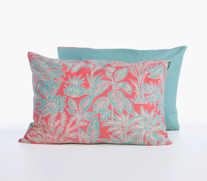 Μαξιλαροθήκη Nef-Nef Charisma Green/Coral 52x72
