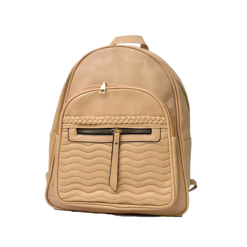Γυναικεία τσάντα backpack με σχέδιο πλεξουδάκι Μπεζ 19883