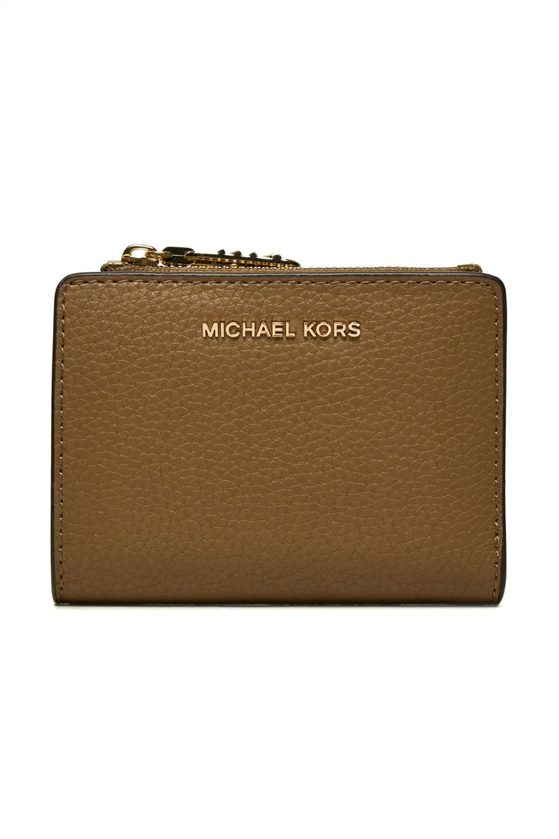 MICHAEL KORS ΠΟΡΤΟΦΟΛΙ EMPIRE ΜΕΤΑΛΛΙΚΟ LOGO ΣΚΟΥΡΟ ΜΠΕΖ