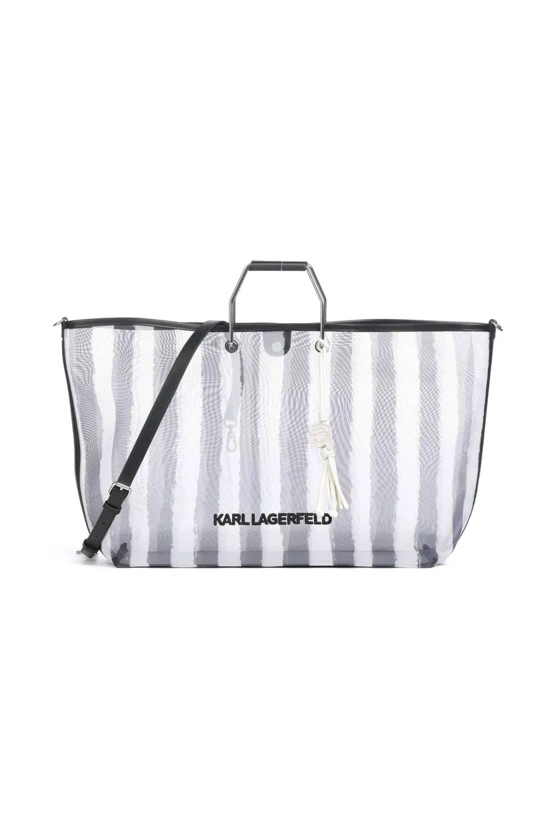 Karl Lagerfeld γυναικεία τσάντα χειρός με pouch "Ikon Mesh XXL" - B2W30220 Μαύρο