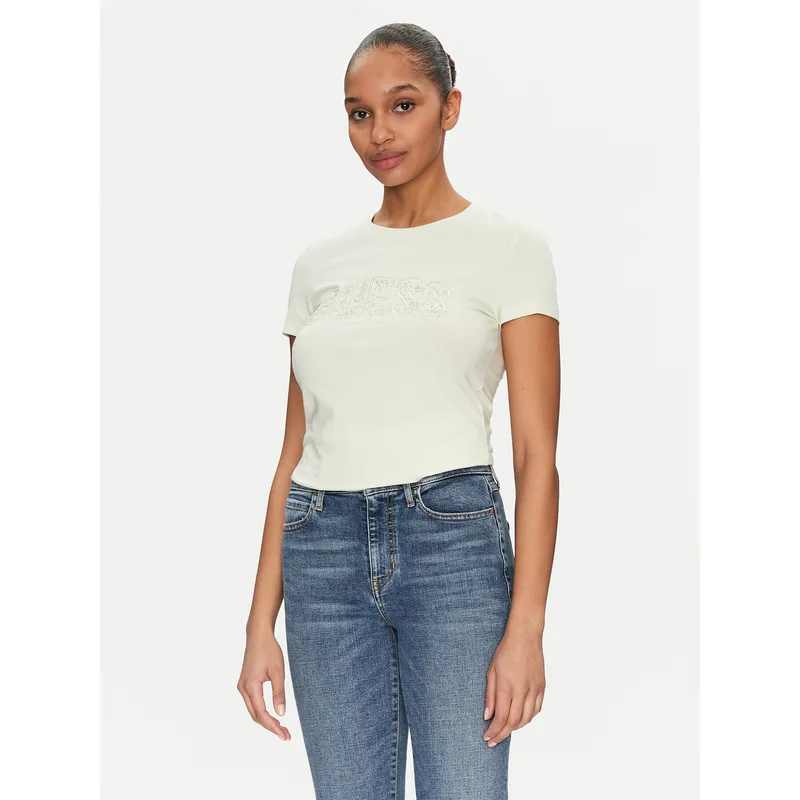 Guess T-Shirt W5GI04 J1314 Κίτρινο Slim Fit