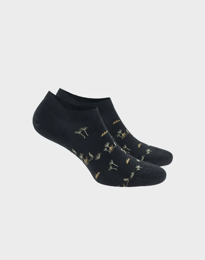 WALK ΑΝΔΡΙΚΕΣ SNEAKER ΚΑΛΤΣΕΣ BAMBOO ΜΕ ΣΧΕΔΙΟ W325-10-02/ΜΑΥΡΟ Black