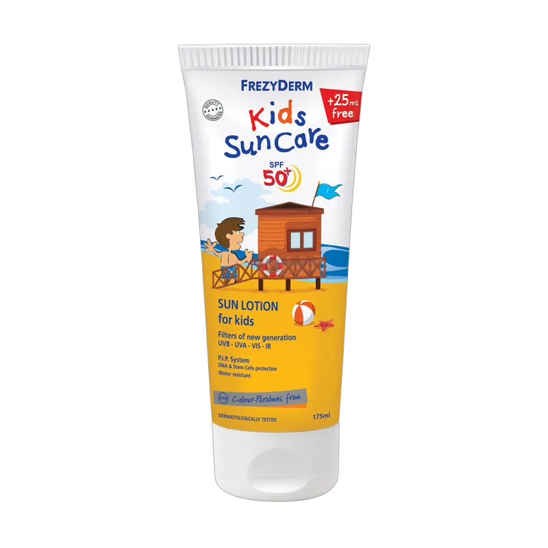 Frezyderm Kids Sun Care Παιδικό Αντηλιακό Γαλάκτωμα Προσώπου Και Σώματος SPF50+, 150ml+25ml ΔΩΡΟ