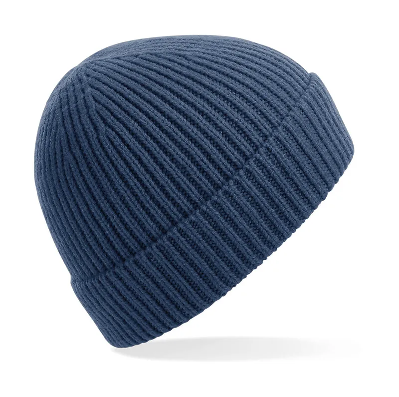 Σκούφος B380 Beechfield Engineered Knit Ribbed Pom Pom Steel Blue
