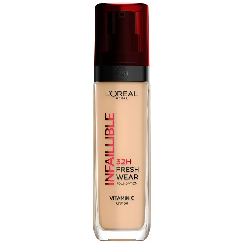 L'Oreal Paris Infaillible 32H Fresh Wear Foundation Vitamin C Spf25+ Foundation με Αντηλιακό Δείκτη Προστασίας για Πλήρη Κάλυψη, με Μεγάλη Διάρκεια 30ml - 225 Μπεζ Sand