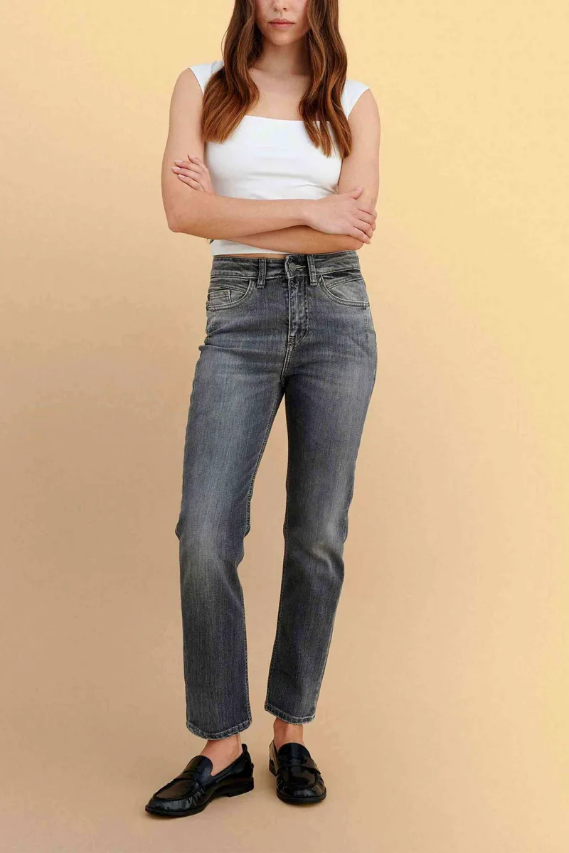 Attrattivo γυναικείο τζιν παντελόνι Skinny Fit - 9923038 Γκρι