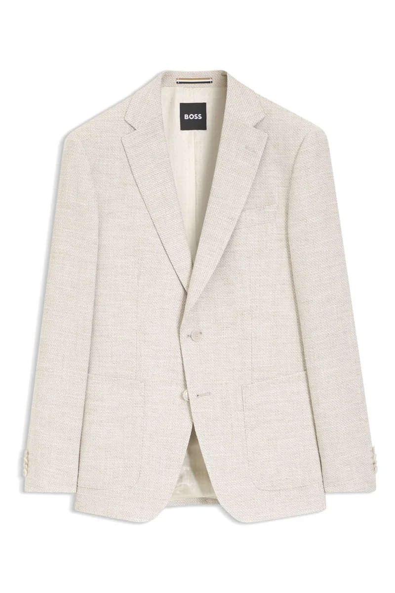 BOSS ΣΑΚΑΚΙ LANIFICO TESSE BIELLA STRETCH H-HUTSON-2PP-253 REGULAR FIT ΕΚΡΟΥ