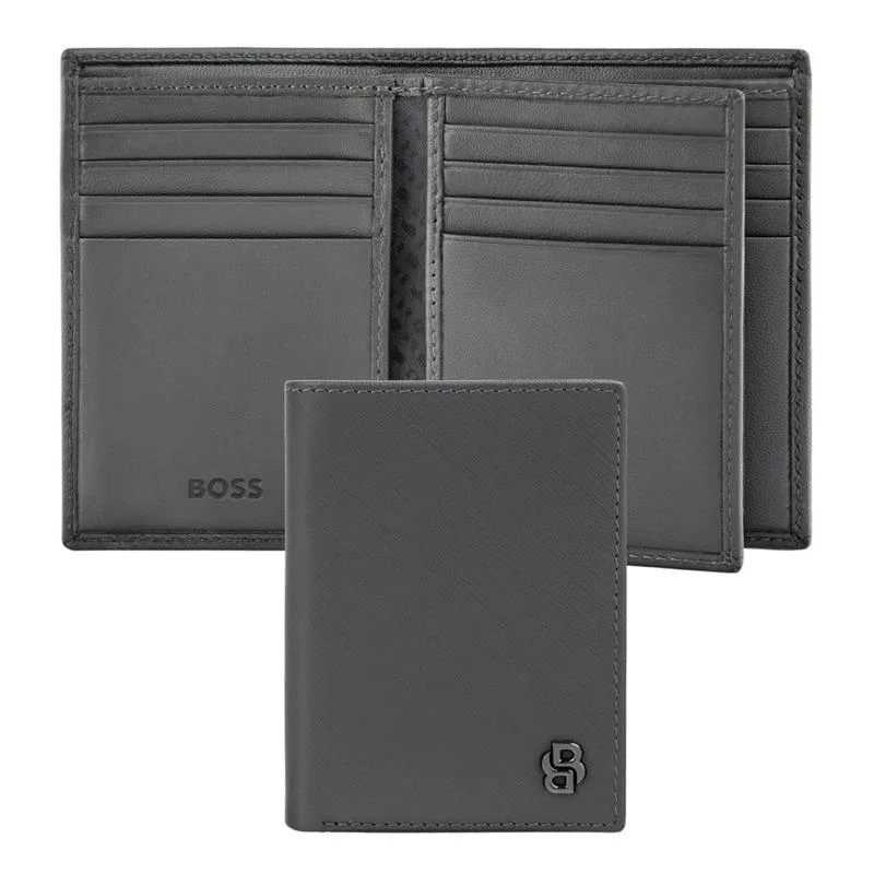 BOSS Καρτοθήκη από δέρμα Grey HLF526H