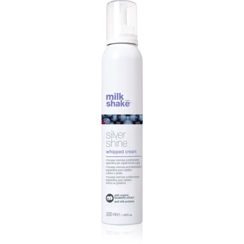 milk_shake® Silver Shine Whipped Cream αφρώδες μαλακτικό εξουδετέρωση κίτρινων αποχρώσεων 200 ml