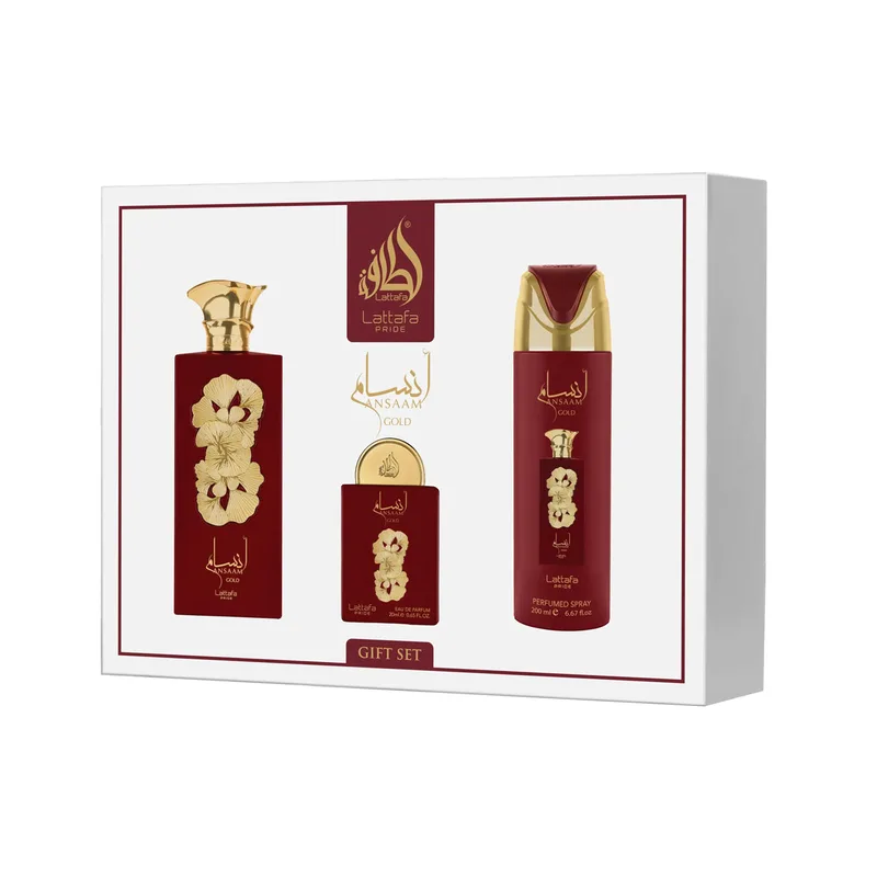 Lattafa Pride Ansaam Χρυσό EDP 100 ml + EDP 20 ml + DEO VAPO 200 ml (woman) 1 pcs