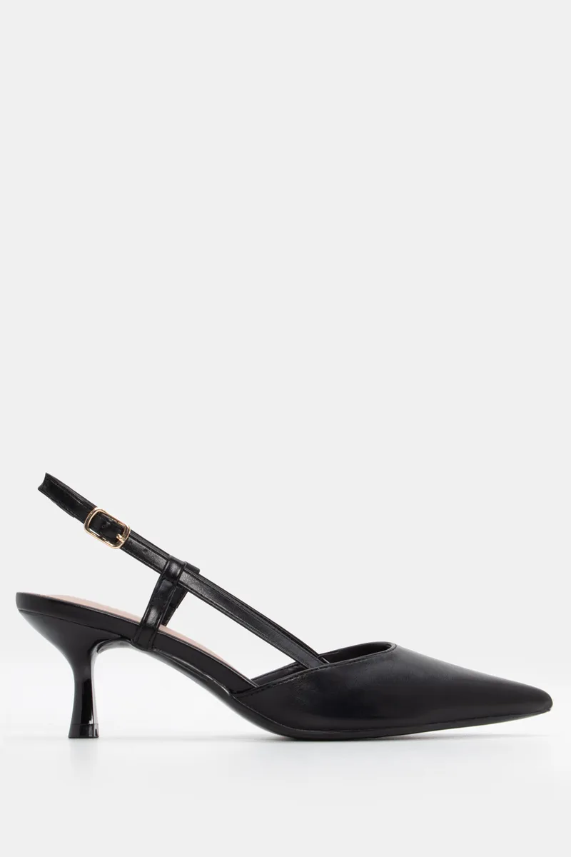 Γόβες Slingback Μυτερές - Μαύρο