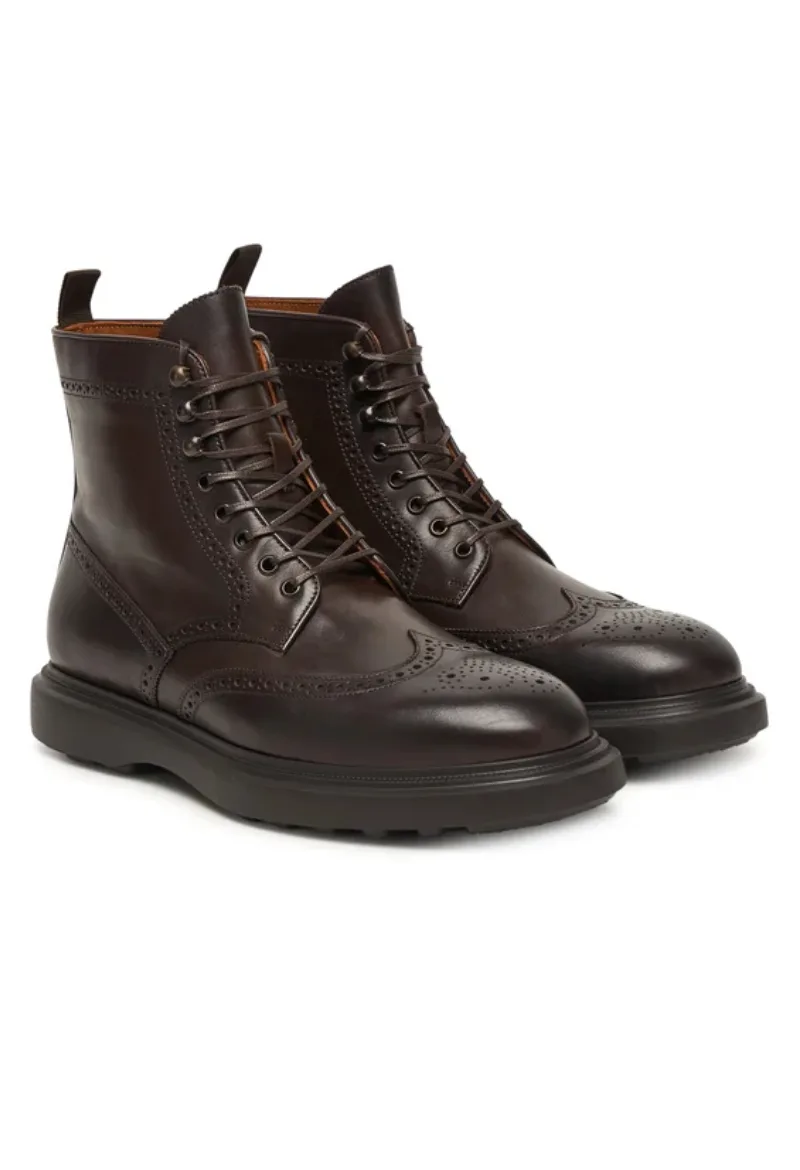 ΑΝΔΡΙΚΑ ΠΑΠΟΥΤΣΙΑ MARTL BRO BT BOOTS MID CUT POLO RALPH LAUREN ΣΚΟΥΡΟ ΚΑΦΕ